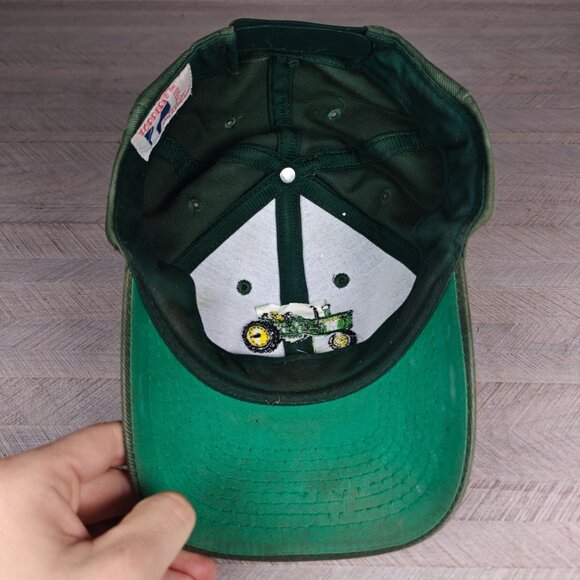Vintage Distressed John Deere Green Tractor Embroidered Baseball Cap - Picture 11 of 11